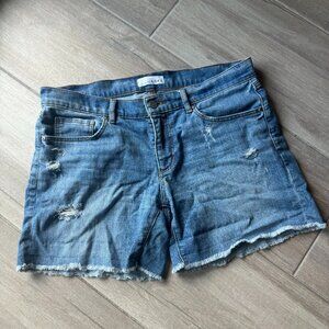 Loft Distressed Denim Shorts Mid-Rise Size 28 / 6